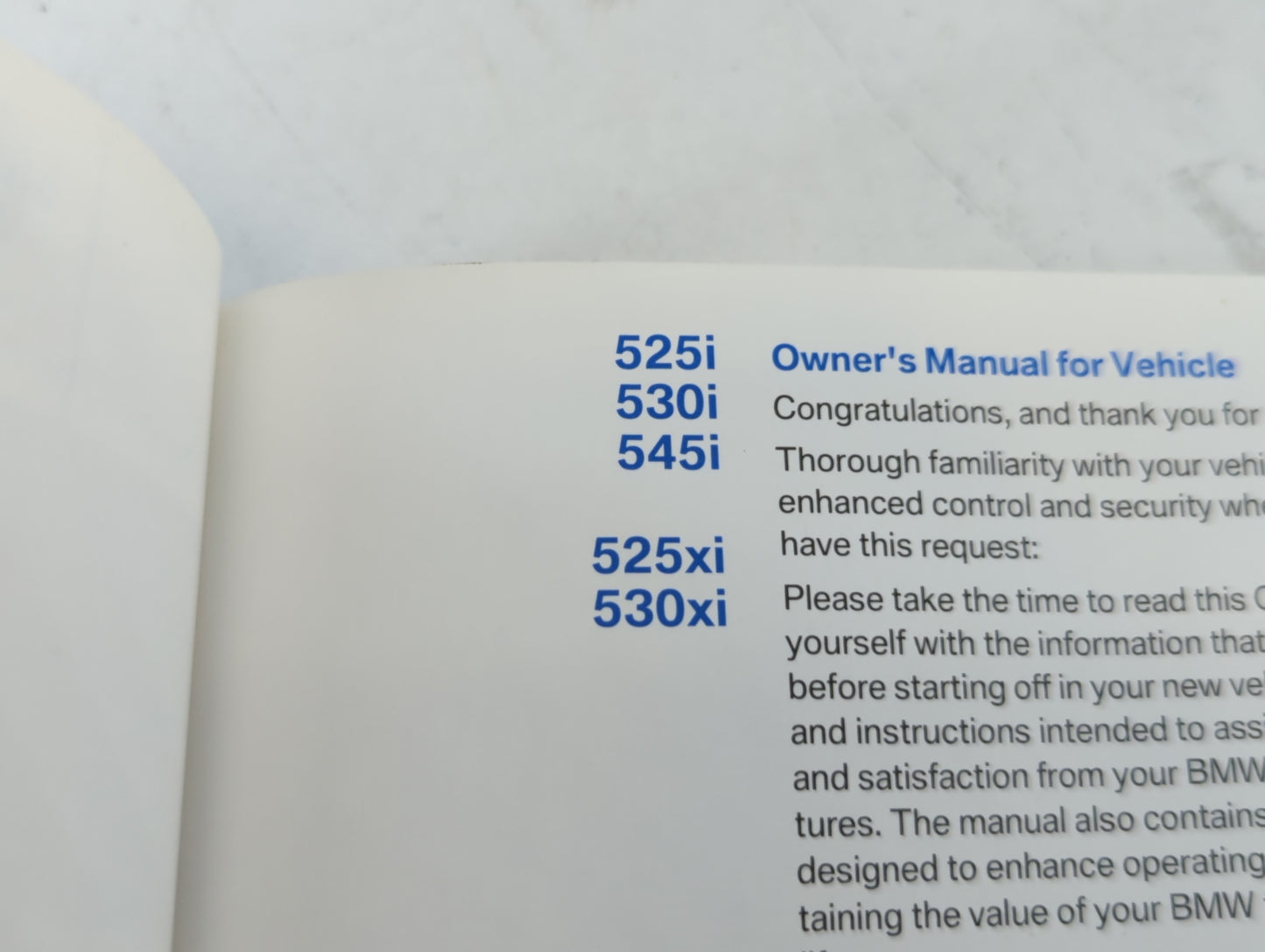 2005 Bmw 525i Owners Manual Book Guide P/N:01 410 159 251 UE OEM Used Auto Parts - Oemusedautoparts1.com