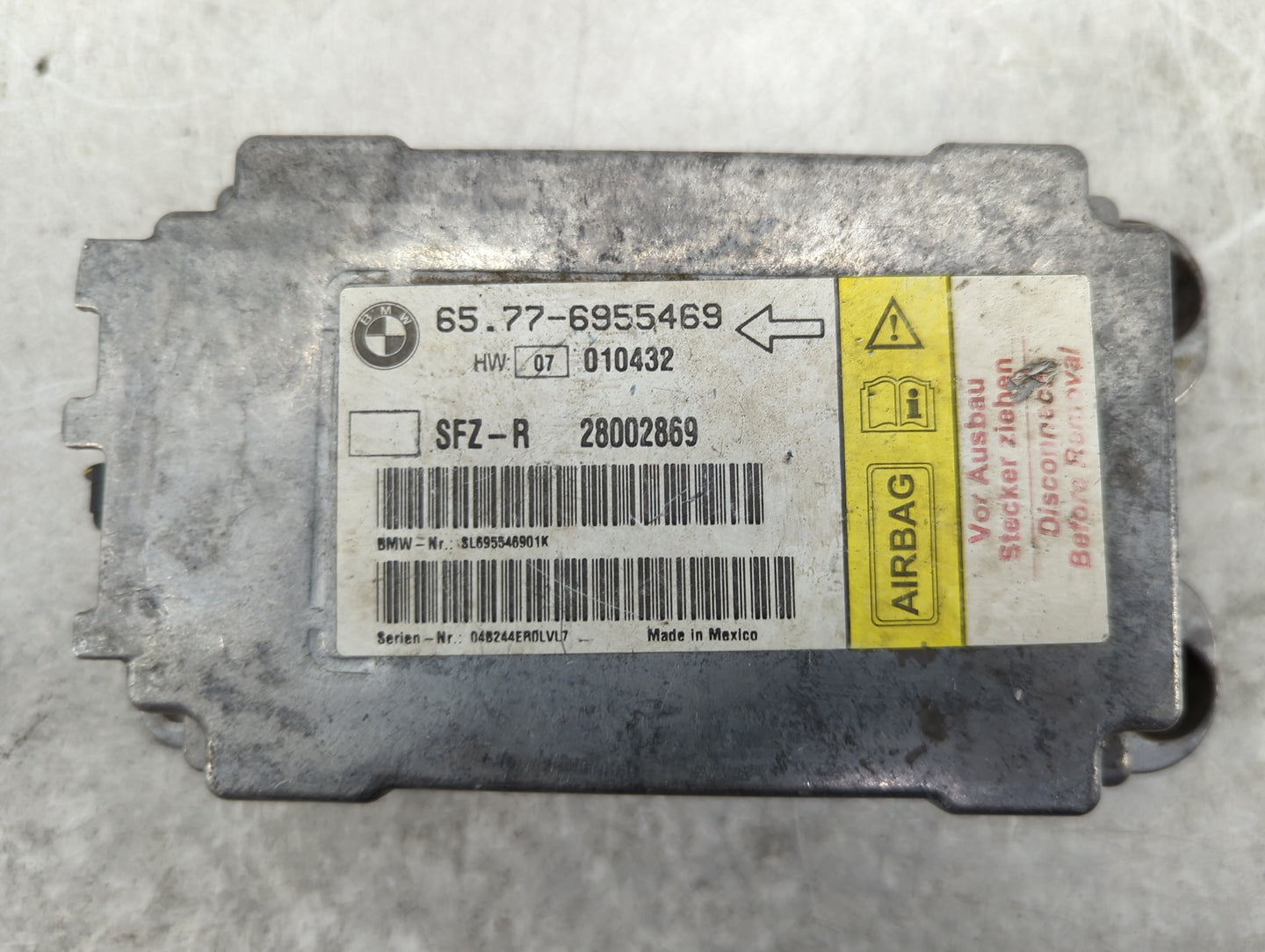 Bmw 645 Safety Restraint Srs Airbag Control Module - Oemusedautoparts1.com