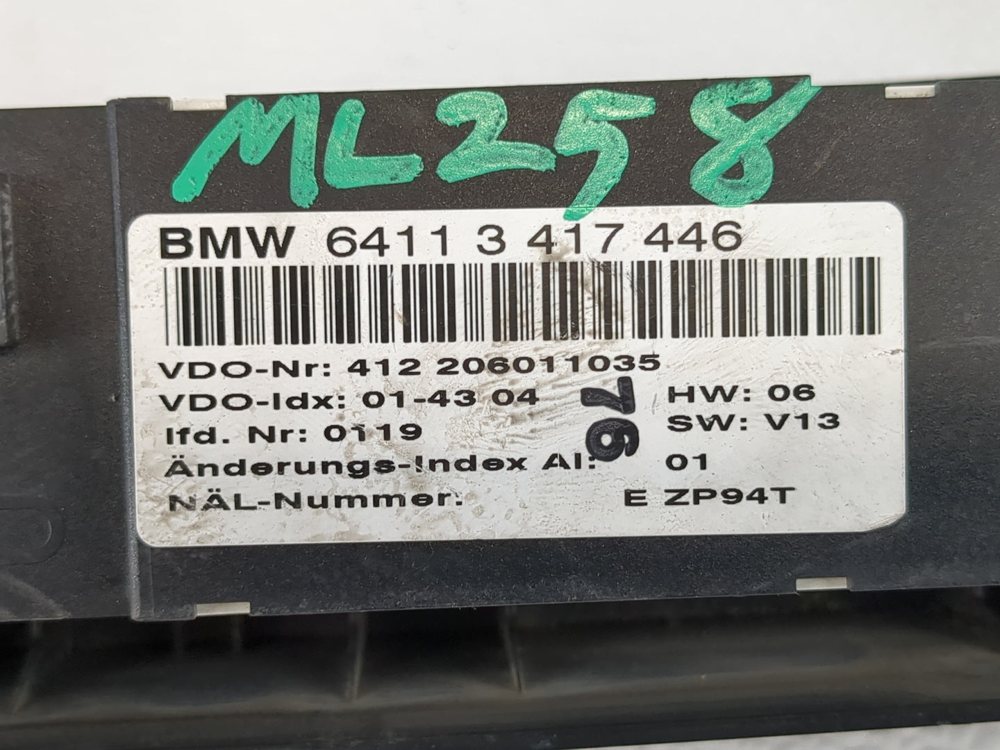 2005-2010 Bmw X3 Climate Control Module Temperature AC/Heater Replacement P/N:6411 3 417 446 Fits OEM Used Auto Parts - Oemu