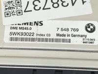 2003-2005 Bmw Z4 PCM Engine Control Computer ECU ECM PCU OEM P/N:7548769 5WK93022 Fits Fits 2003 2004 2005 OEM Used Auto Par
