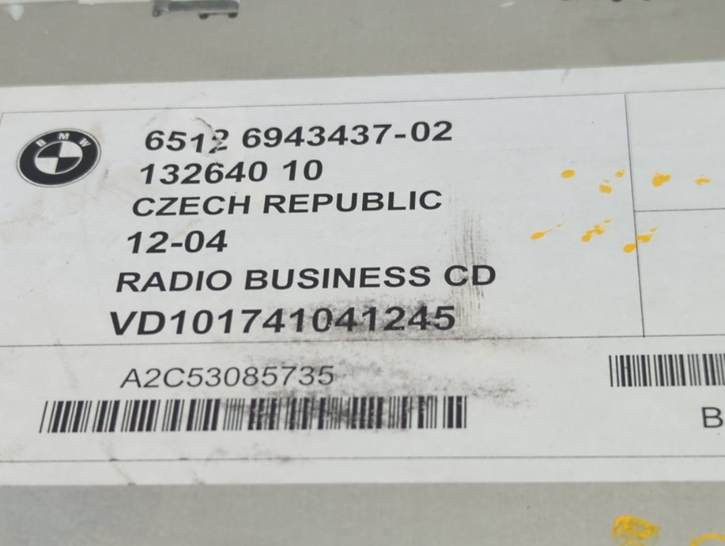 2005-2008 Bmw Z4 Radio AM FM Cd Player Receiver Replacement P/N:65126943437-02 A2C53085735 Fits Fits 2005 2006 2007 2008 200