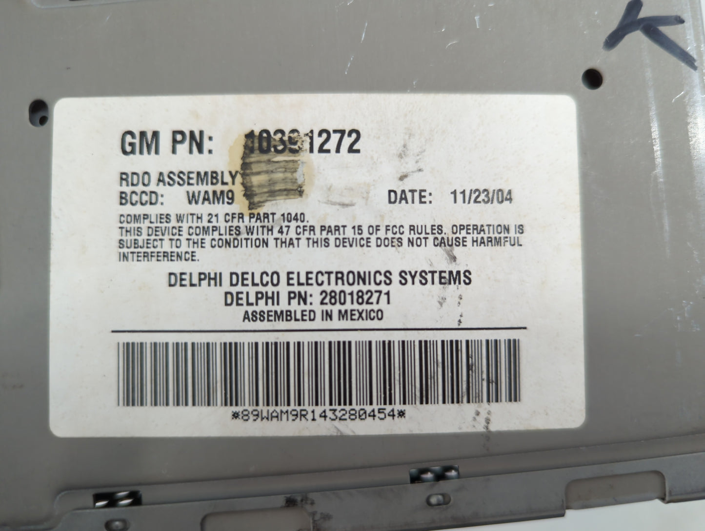 2005-2007 Buick Lacrosse Radio AM FM Cd Player Receiver Replacement P/N:10391272 Fits Fits 2005 2006 2007 OEM Used Auto Part