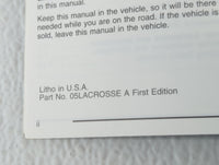 2005 Buick Lacrosse Owners Manual Book Guide P/N:05LACROSSE OEM Used Auto Parts - Oemusedautoparts1.com