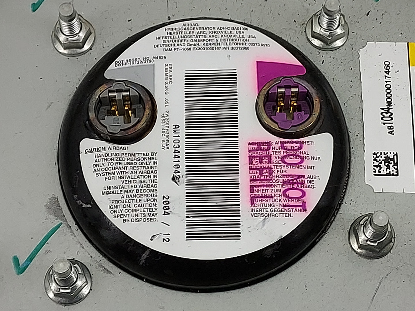 2005-2006 Buick Lacrosse Air Bag Driver Left Steering Wheel Mounted - Oemusedautoparts1.com