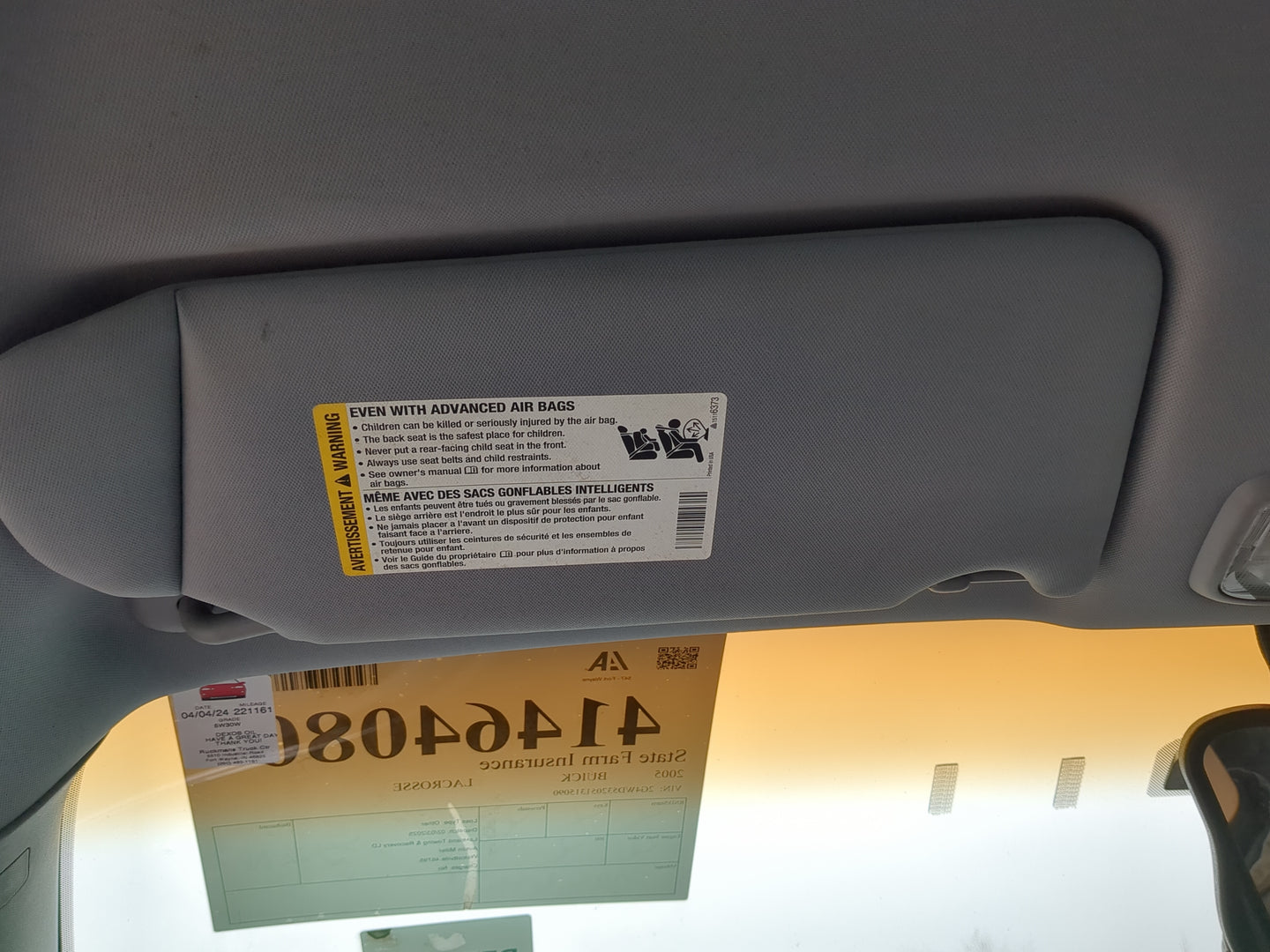 2005-2009 Buick Lacrosse Sun Visor Shade Replacement Driver Left Mirror Fits Fits 2005 2006 2007 2008 2009 OEM Used Auto Par