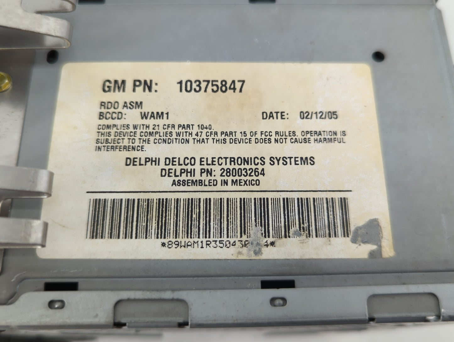 2003-2005 Buick Lesabre Radio AM FM Cd Player Receiver Replacement P/N:10375847 Fits Fits 2003 2004 2005 OEM Used Auto Parts