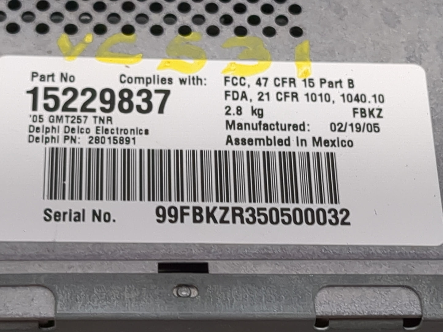 2004-2005 Buick Rendezvous Radio AM FM Cd Player Receiver Replacement P/N:15229837 28015891 Fits Fits 2004 2005 OEM Used Aut
