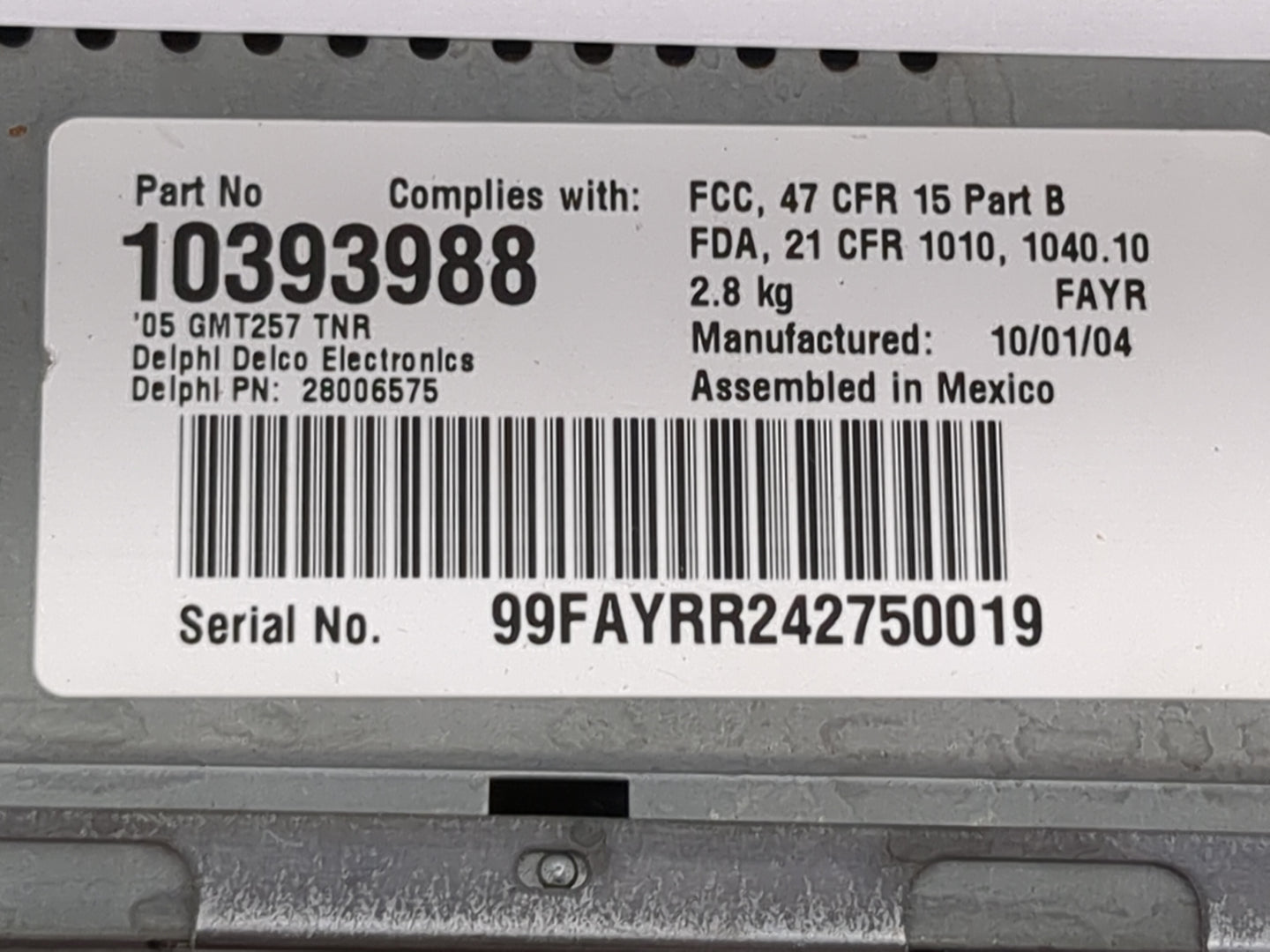 2005 Buick Rendezvous Radio AM FM Cd Player Receiver Replacement P/N:10393988 28006575 Fits OEM Used Auto Parts - Oemusedaut