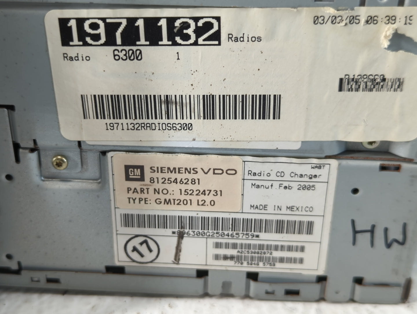 2005-2007 Buick Terraza Radio AM FM Cd Player Receiver Replacement P/N:15224731 Fits Fits 2005 2006 2007 OEM Used Auto Parts