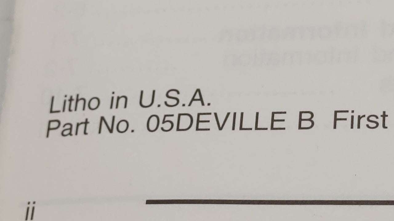 2005 Cadillac Deville Owners Manual Book Guide OEM Used Auto Parts - Oemusedautoparts1.com
