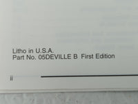 2005 Cadillac Deville Owners Manual Book Guide OEM Used Auto Parts - Oemusedautoparts1.com