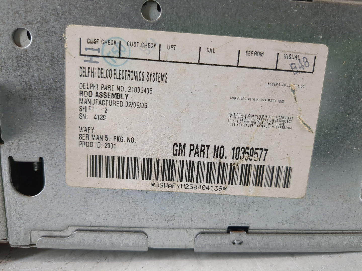2005 Chevrolet Colorado Radio AM FM Cd Player Receiver Replacement P/N:10359577 Fits OEM Used Auto Parts - Oemusedautoparts1