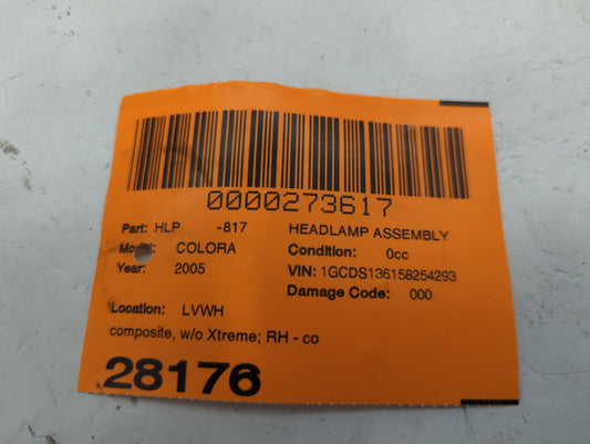 2004 Chevrolet Colorado Passenger Right Oem Head Light Headlight Lamp - Oemusedautoparts1.com