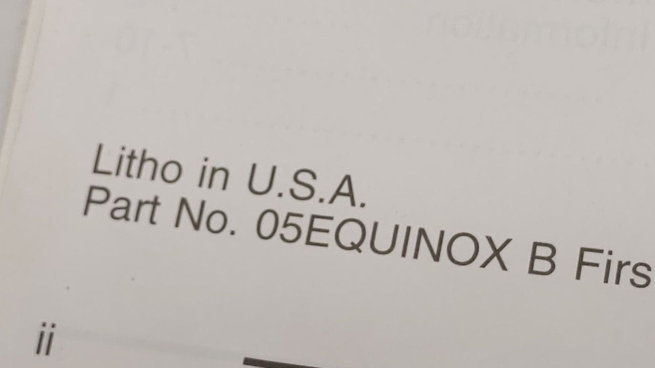 2005 Chevrolet Equinox Owners Manual Book Guide OEM Used Auto Parts - Oemusedautoparts1.com