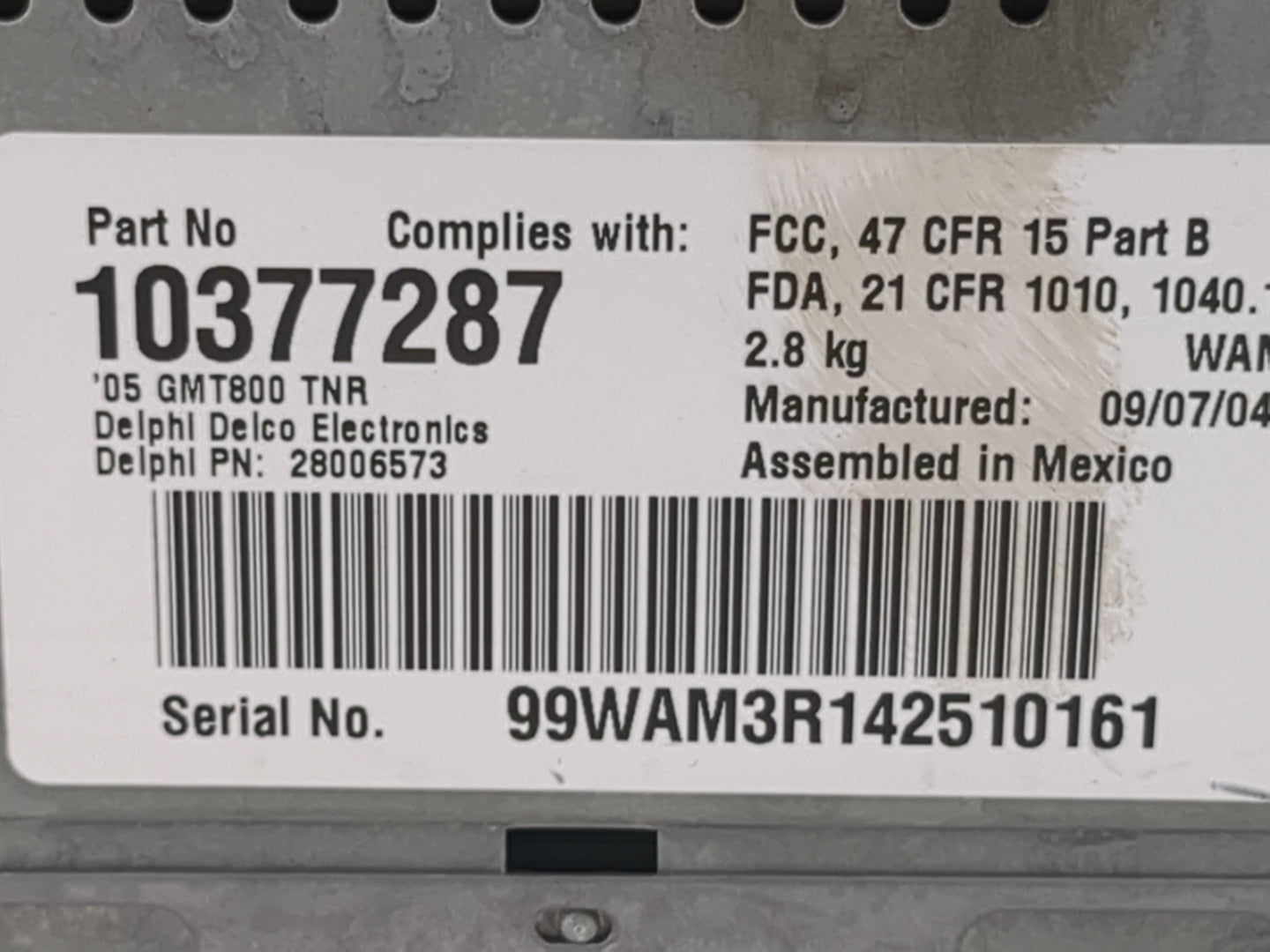 2005 Chevrolet Suburban 1500 Radio AM FM Cd Player Receiver Replacement P/N:10377287 Fits Fits 2004 2006 2007 2008 2009 OEM 