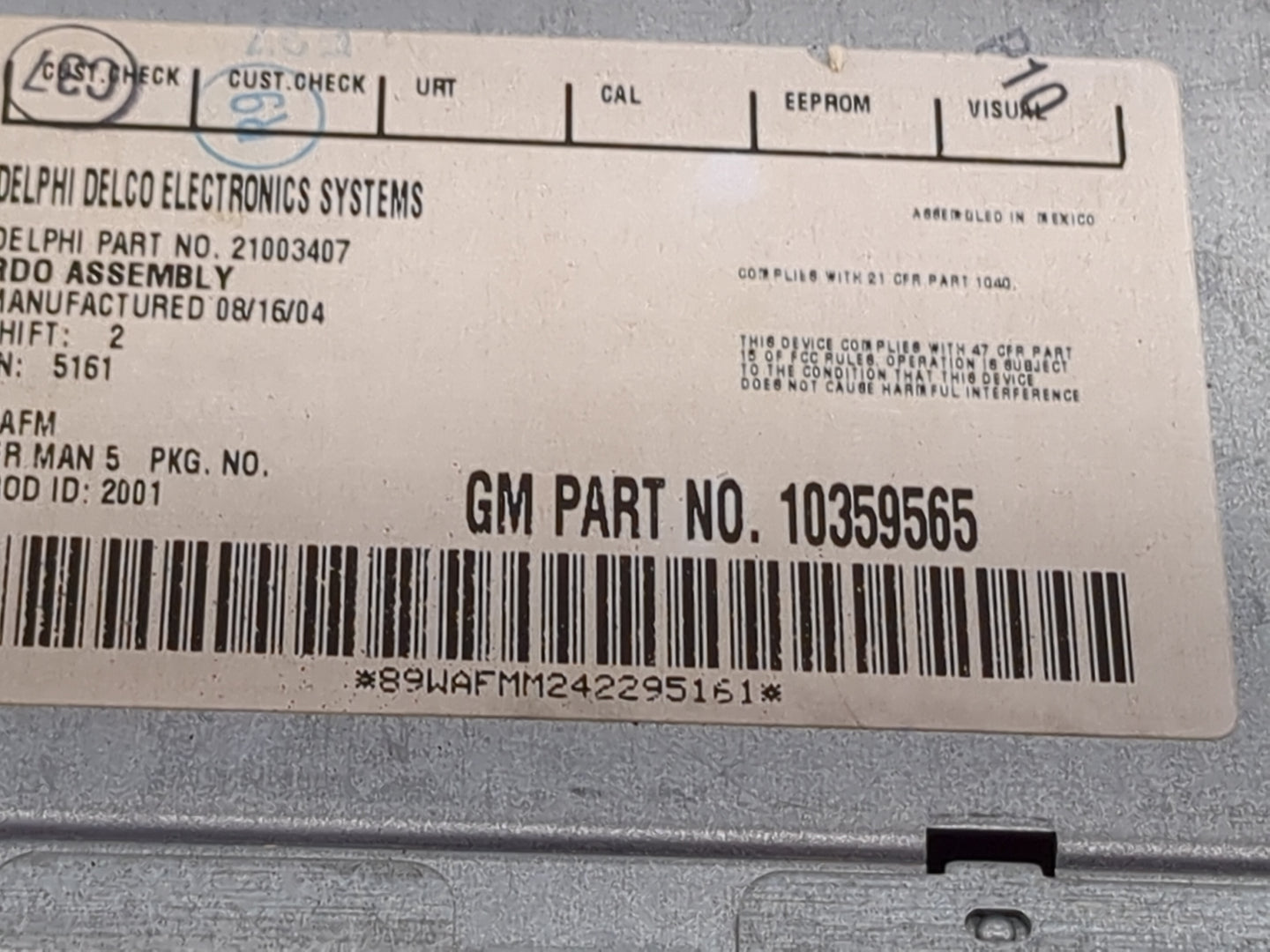 2002-2005 Chevrolet Trailblazer Radio AM FM Cd Player Receiver Replacement Fits Fits 2002 2003 2004 2005 OEM Used Auto Parts