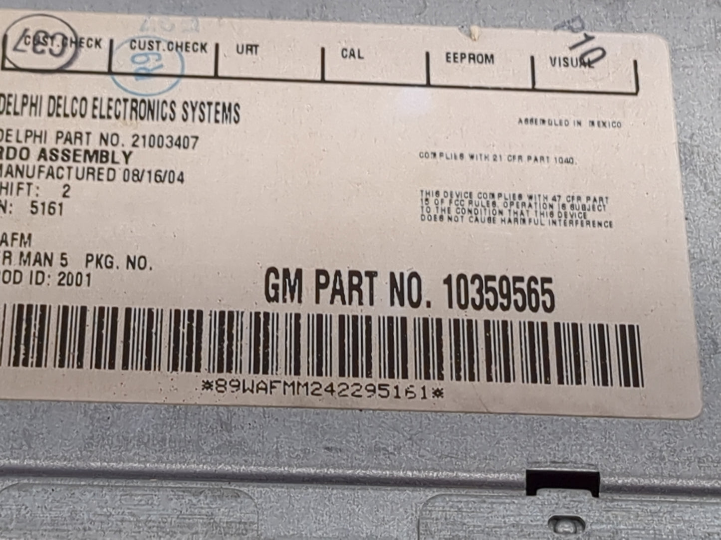 2002-2005 Chevrolet Trailblazer Radio AM FM Cd Player Receiver Replacement Fits Fits 2002 2003 2004 2005 OEM Used Auto Parts