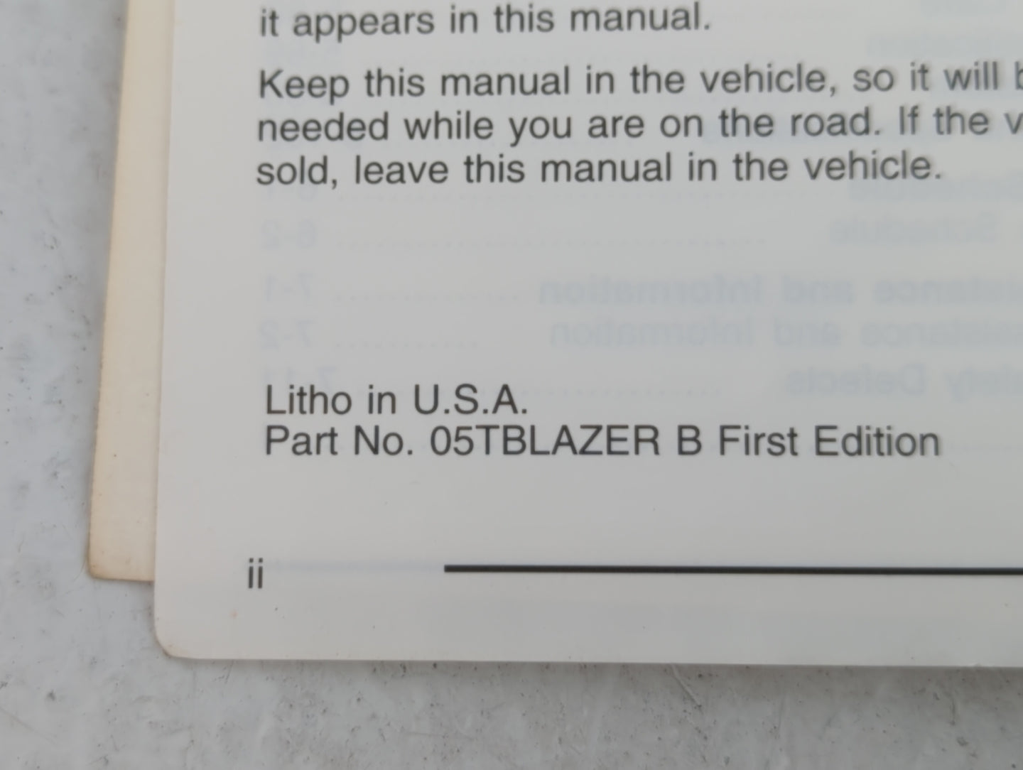 2005 Chevrolet Trailblazer Ext Owners Manual Book Guide OEM Used Auto Parts - Oemusedautoparts1.com