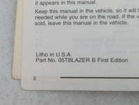 2005 Chevrolet Trailblazer Ext Owners Manual Book Guide OEM Used Auto Parts - Oemusedautoparts1.com
