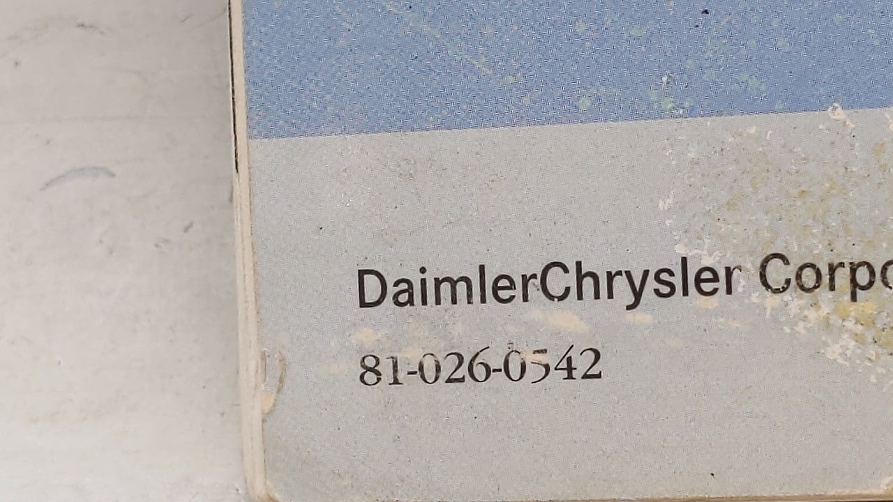 2005 Chrysler Pacifica Owners Manual Book Guide OEM Used Auto Parts - Oemusedautoparts1.com