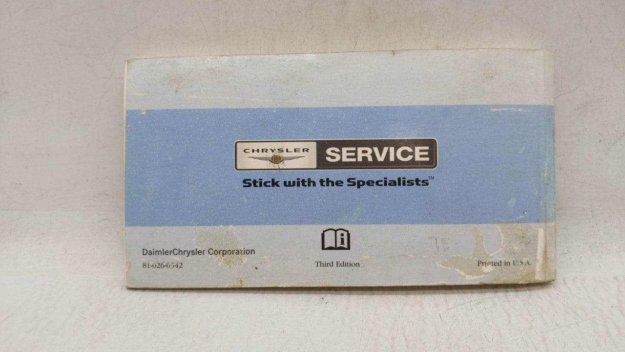 2005 Chrysler Pacifica Owners Manual Book Guide OEM Used Auto Parts - Oemusedautoparts1.com