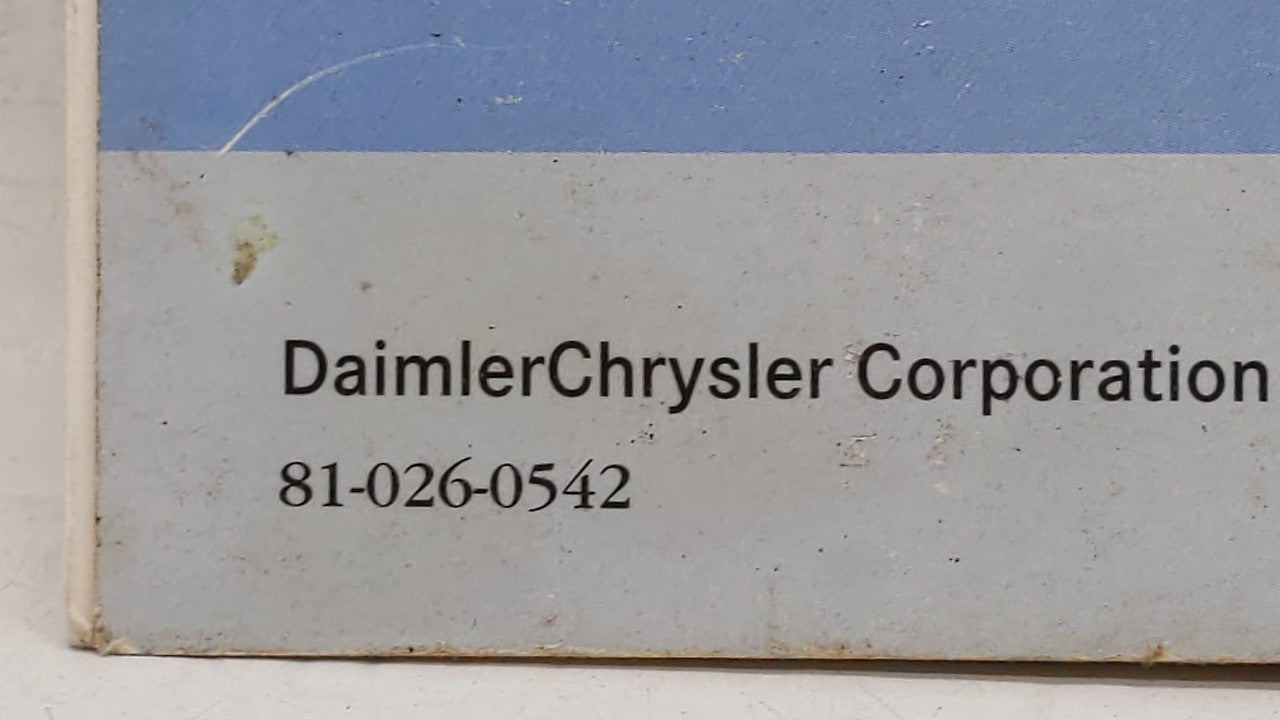 2005 Chrysler Pacifica Owners Manual Book Guide OEM Used Auto Parts - Oemusedautoparts1.com