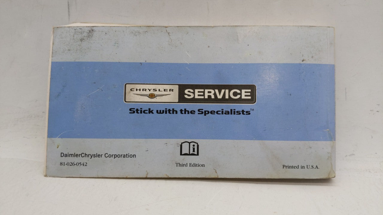 2005 Chrysler Pacifica Owners Manual Book Guide OEM Used Auto Parts - Oemusedautoparts1.com