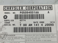 2004-2008 Chrysler Pacifica Information Radio Display Screen 547025 - Oemusedautoparts1.com