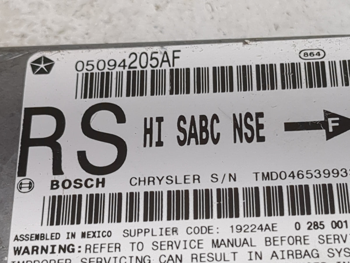 2005 Dodge Caravan Safety Restraint Srs Airbag Control Module 1502981 - Oemusedautoparts1.com