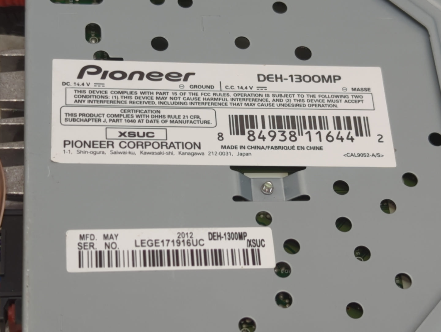 2005 Dodge Ram 1500 Radio AM FM Cd Player Receiver Replacement P/N:DEH-1300MP Fits Fits 2006 2007 OEM Used Auto Parts - Oemu
