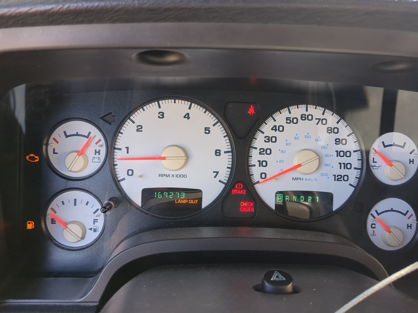 2004-2005 Dodge Ram 1500 Instrument Cluster Speedometer Gauges Miles:169K Fits Fits 2004 2005 OEM Used Auto Parts - Oemuseda