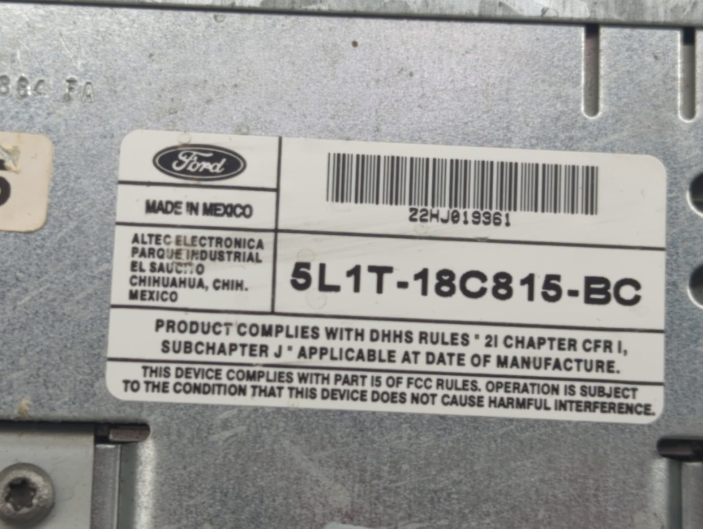 2005 Ford Expedition Radio AM FM Cd Player Receiver Replacement P/N:5L1T-18C815-BC Fits OEM Used Auto Parts - Oemusedautopar