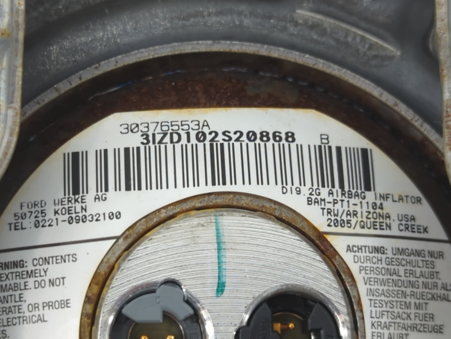 2004-2008 Ford F-150 Air Bag Driver Left Steering Wheel Mounted - Oemusedautoparts1.com