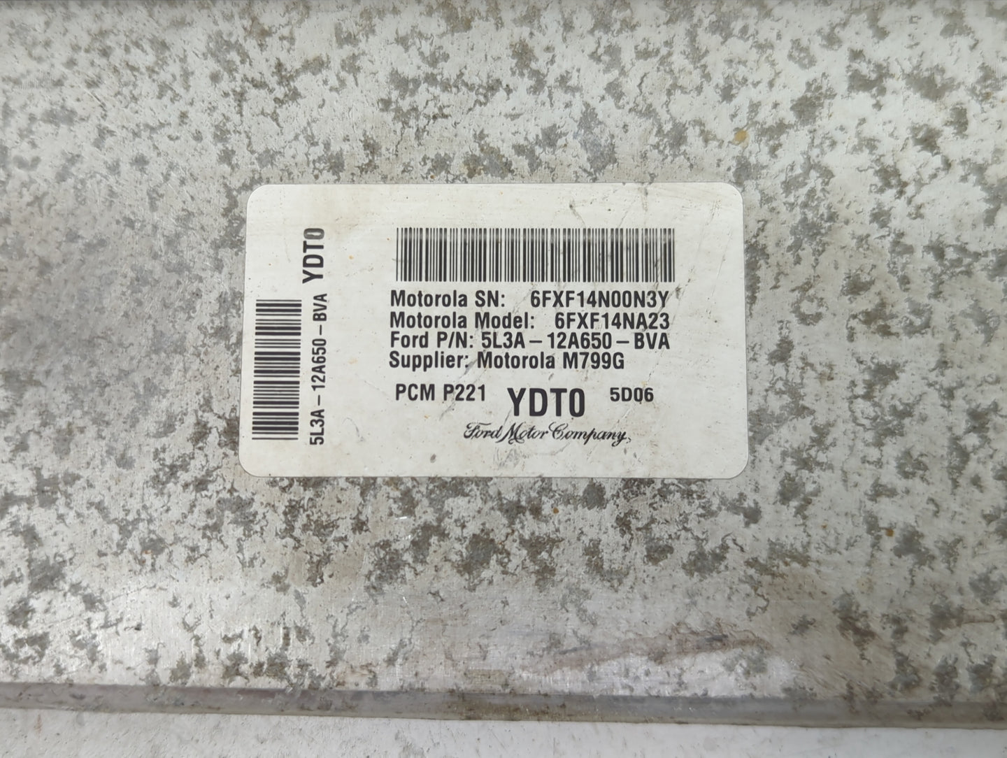 2005 Ford F150 PCM Engine Control Computer ECU ECM PCU OEM P/N:5L3A-12A650-BVA 6FXF14NA23, 6FXF14N00N3Y, YDT0 Fits OEM Used 