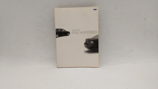 2005 Ford Five Hundred Owners Manual Book Guide OEM Used Auto Parts - Oemusedautoparts1.com