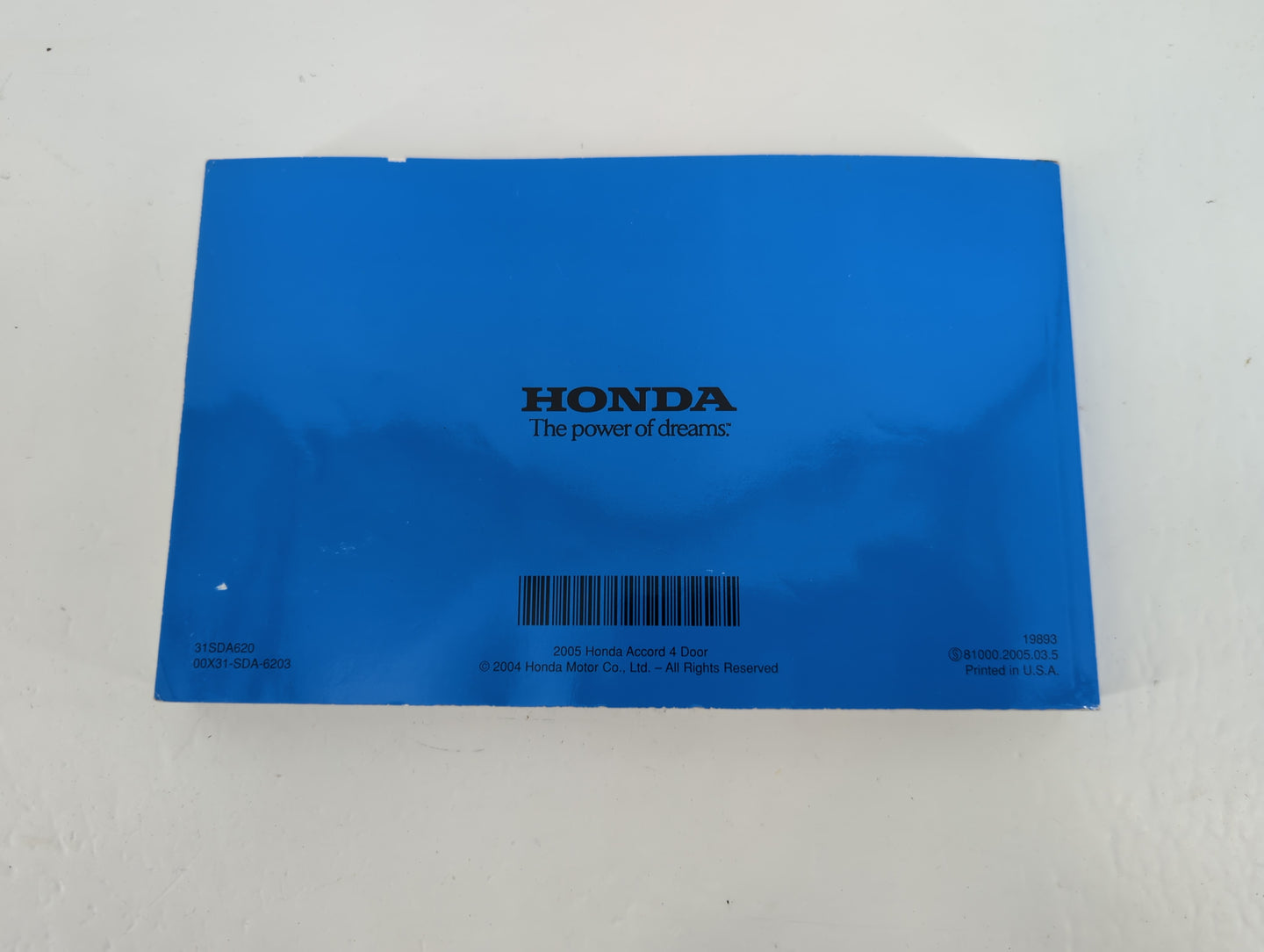 2005 Honda Accord Owners Manual Book Guide P/N:31SDA620 00X31-SDA-6203 OEM Used Auto Parts - Oemusedautoparts1.com