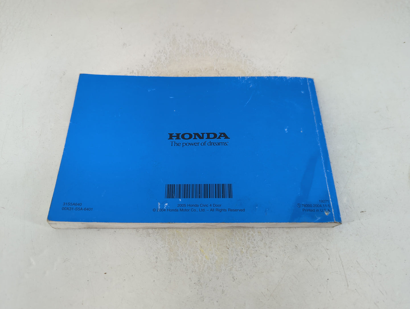 2005 Honda Civic Owners Manual Book Guide P/N:00X31-S5A-6401 OEM Used Auto Parts - Oemusedautoparts1.com