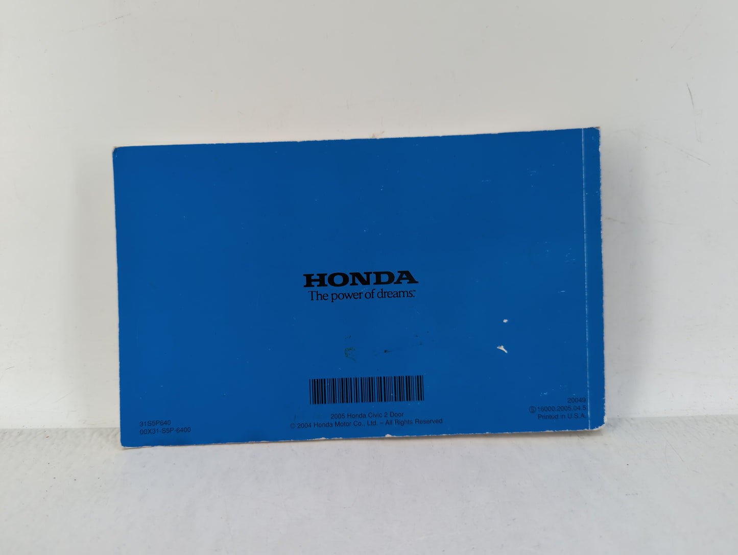 2005 Honda Civic Owners Manual Book Guide OEM Used Auto Parts - Oemusedautoparts1.com