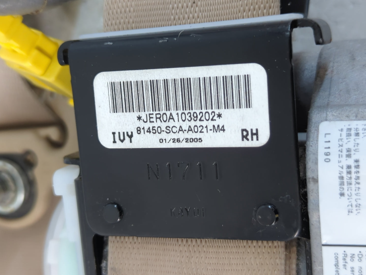 2002-2006 Honda Cr-v Passenger Front Seatbelt Retractor - Oemusedautoparts1.com