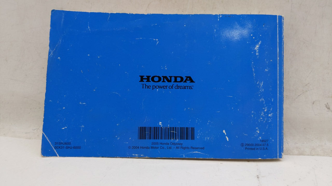 2005 Honda Odyssey Owners Manual Book Guide OEM Used Auto Parts - Oemusedautoparts1.com