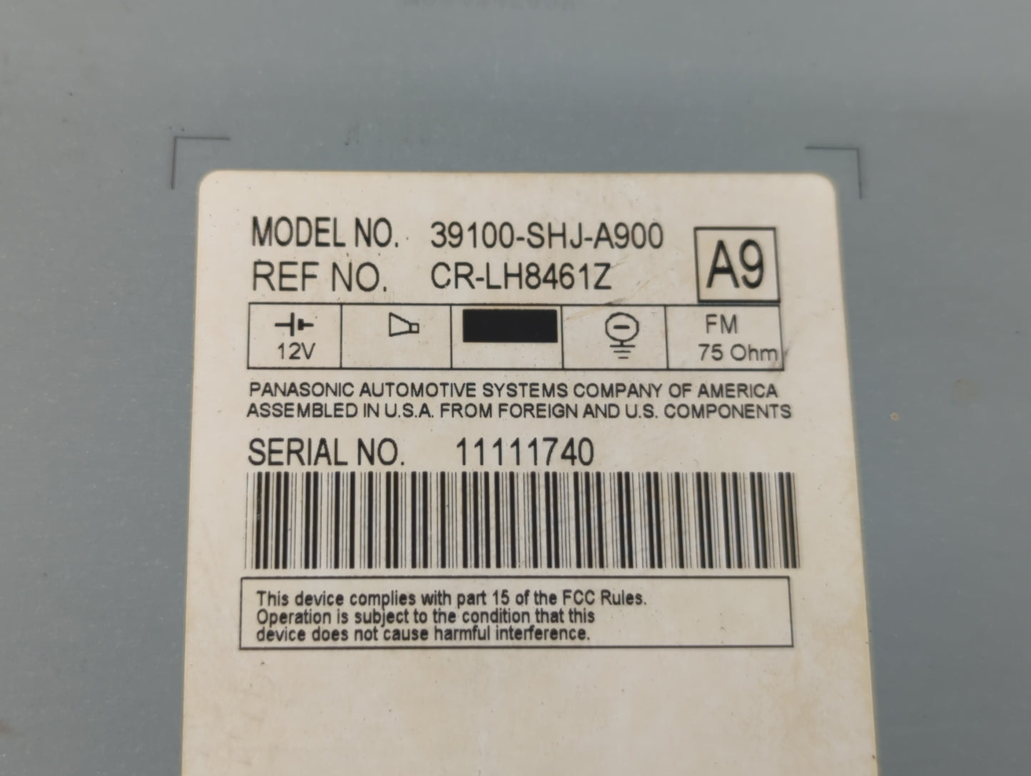 2005-2010 Honda Odyssey Radio AM FM Cd Player Receiver Replacement P/N:39100-SHJ-A900 Fits Fits 2005 2006 2007 2008 2009 201