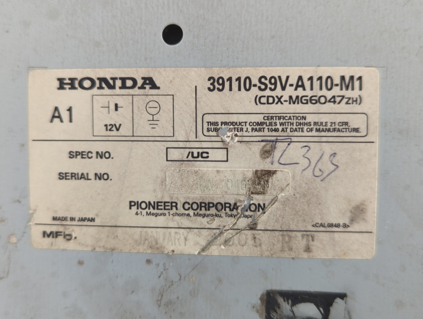 2005 Honda Pilot Radio AM FM Cd Player Receiver Replacement P/N:39110-S9V-A110-M1 Fits OEM Used Auto Parts - Oemusedautopart