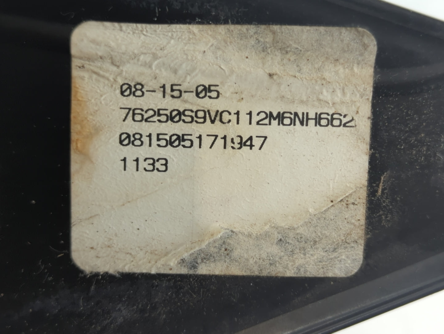 2003-2008 Honda Pilot Driver Left Side View Manual Door Mirror Black - Oemusedautoparts1.com