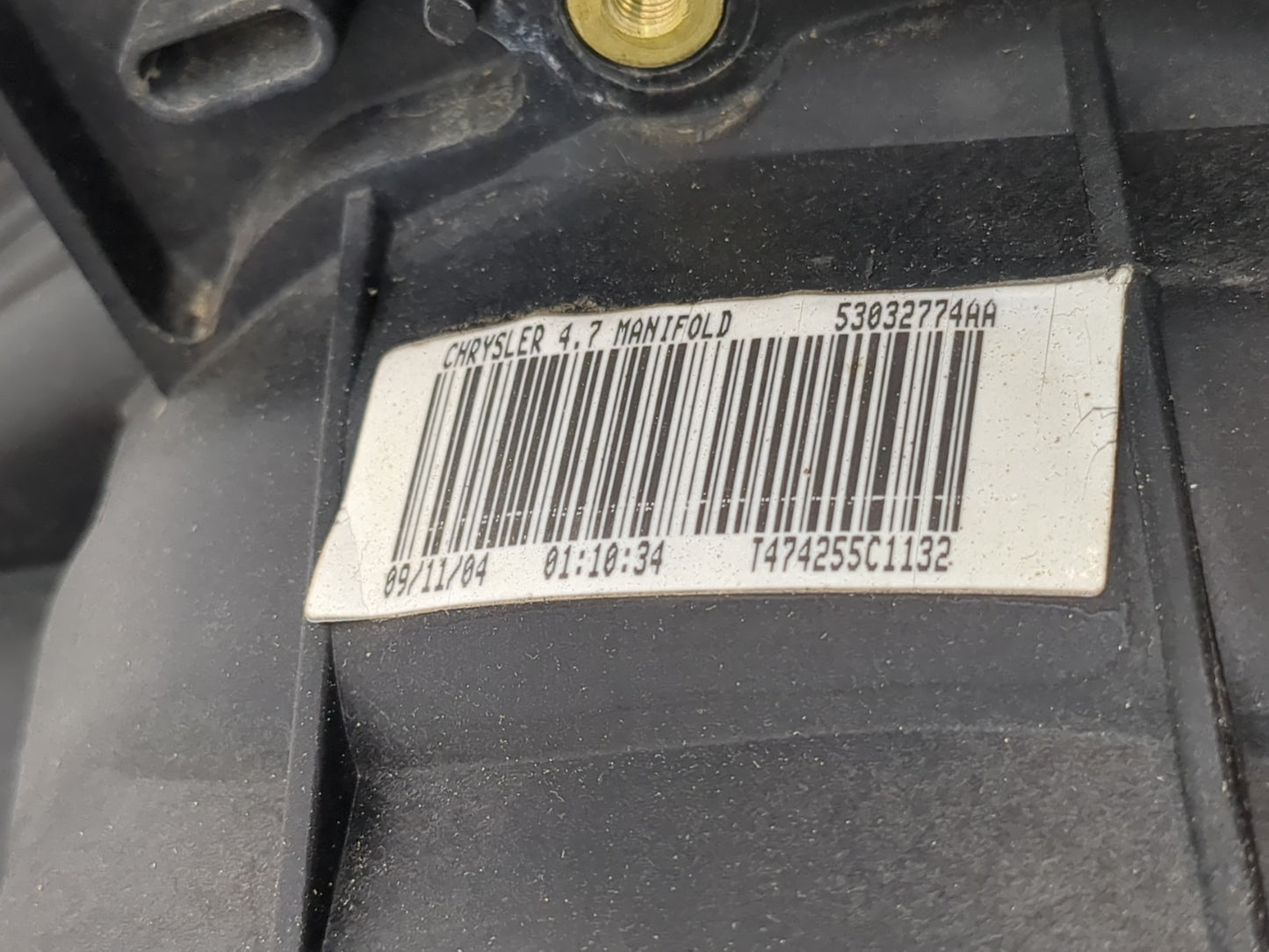 2005-2007 Jeep Grand Cherokee Air Intake Manifold P/N:T474255C1132 53032774AA Fits Fits 2005 2006 2007 OEM Used Auto Parts -