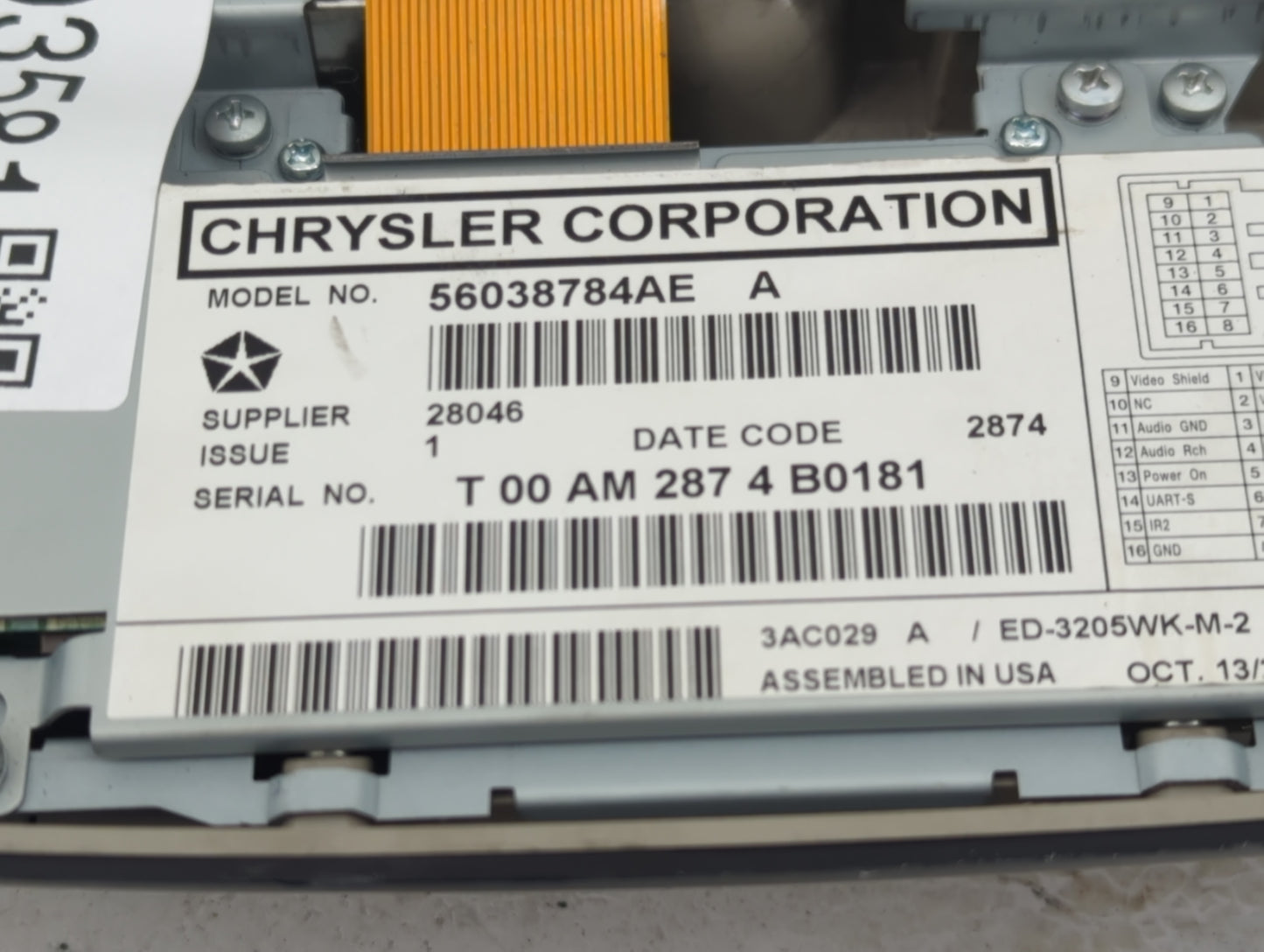 2005-2007 Jeep Grand Cherokee Information Display Screen - Oemusedautoparts1.com