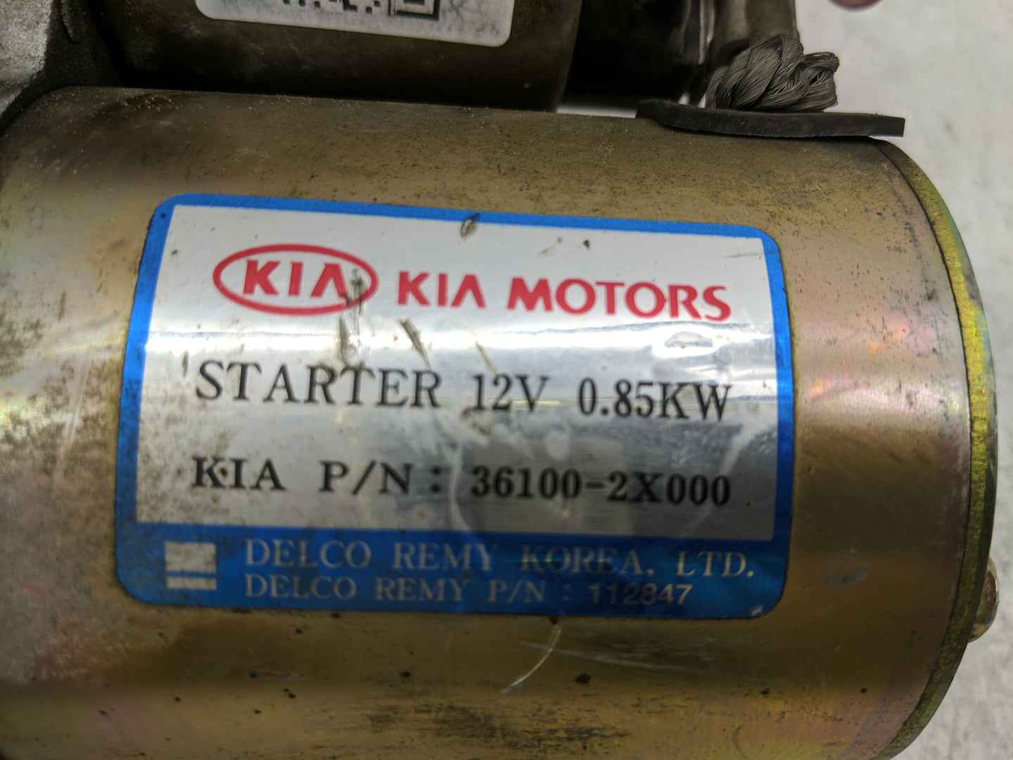 2001-2005 Kia Rio Car Starter Motor Solenoid OEM P/N:36100-2X000 Fits Fits 2001 2002 2003 2004 2005 OEM Used Auto Parts - Oe