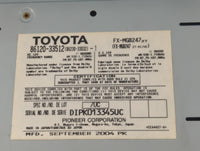 2005 Lexus Es350 Radio AM FM Cd Player Receiver Replacement P/N:86120-33512 Fits Fits 2004 2006 OEM Used Auto Parts - Oemuse