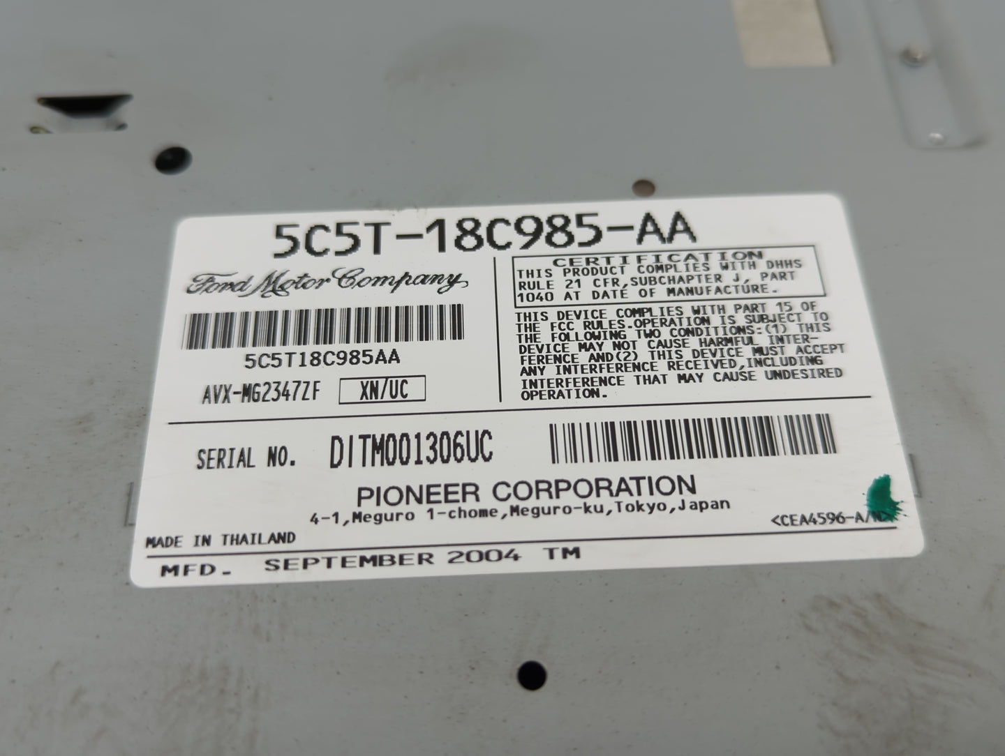 2003-2005 Lincoln Aviator Radio AM FM Cd Player Receiver Replacement P/N:5C5T-18C985-AA Fits Fits 2003 2004 2005 OEM Used Au