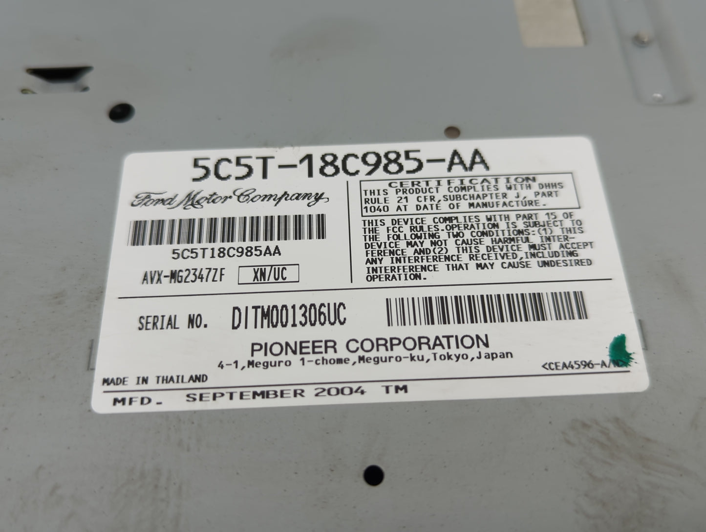 2003-2005 Lincoln Aviator Radio AM FM Cd Player Receiver Replacement P/N:5C5T-18C985-AA Fits Fits 2003 2004 2005 OEM Used Au