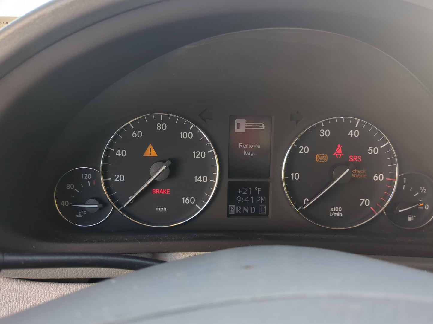 2005 Mercedes-Benz C240 Instrument Cluster Speedometer Gauges Miles:222K Fits OEM Used Auto Parts - Oemusedautoparts1.com